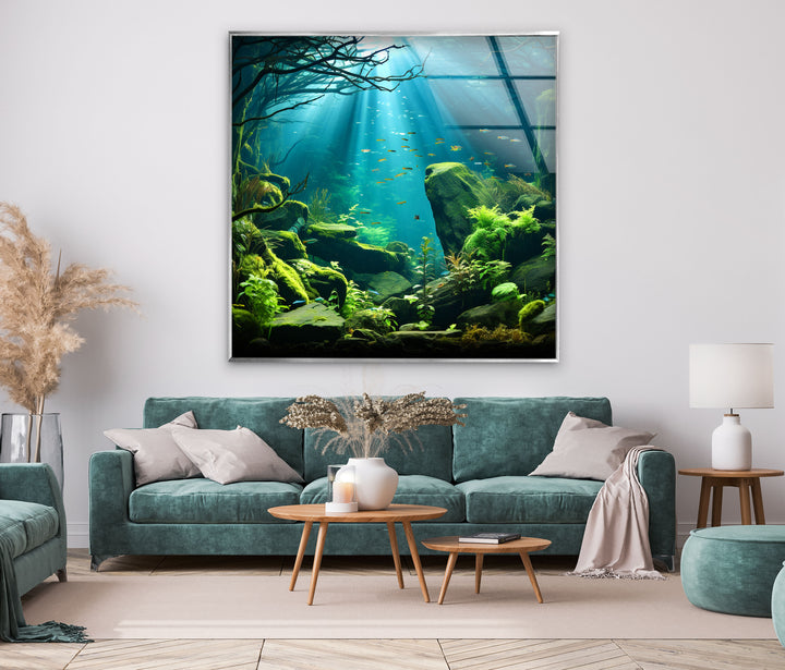 Underwater Forest Glass Wall Art glass wall decor, glass wall art decor