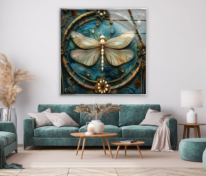 Vintage Dragonfly Glass Wall Art custom glass pictures, glass art prints