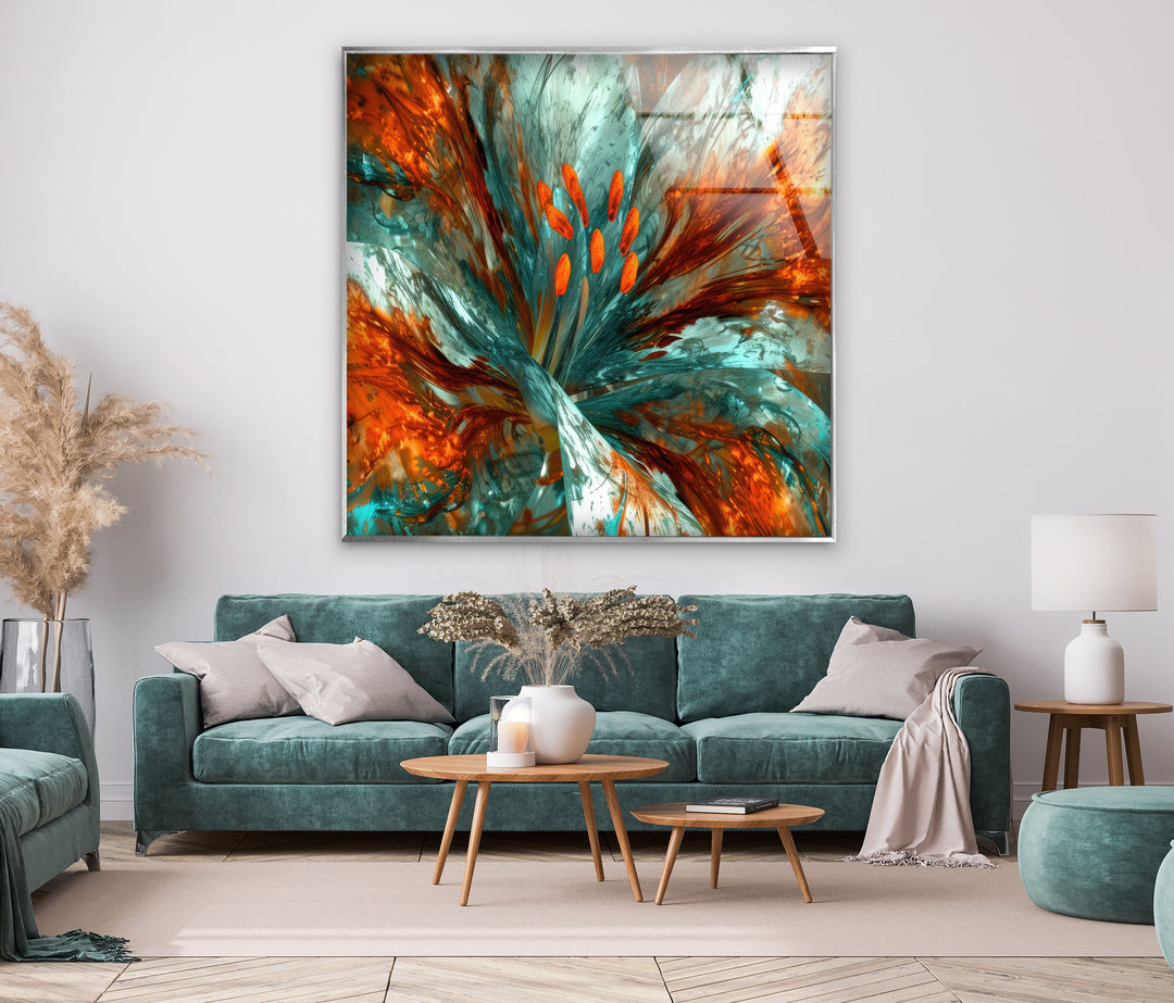 Abstract Floral Painting Glass Wall Art custom glass photo prints, large glass prints