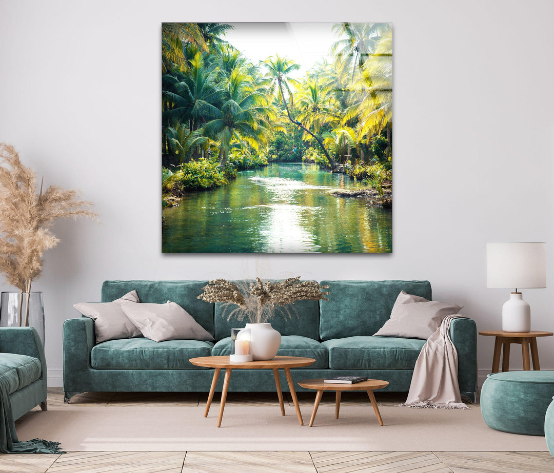 Maasin River Tropical Glass Wall Art Glass Printing Wall Art, Print photos on glass