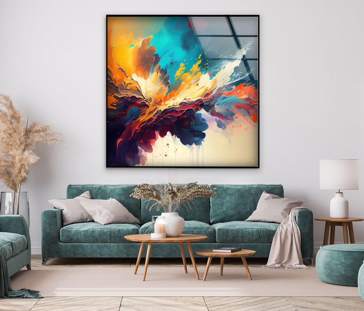 Explosion of Color Glass Wall Art, picture on glass wall art, photos printed on glass