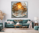 Golden Hour View Tempered Glass Wall Art