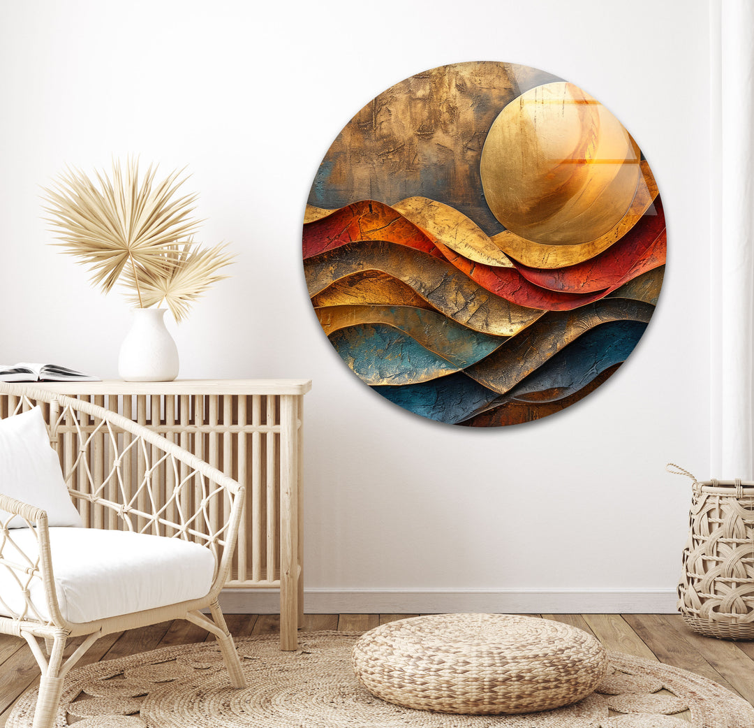 Sunset Abstract Painting Glass Print Wall Art & Cool Artwork