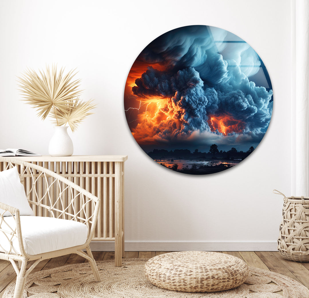 View of Thunderstorm Cloud Glass Printing Wall Art