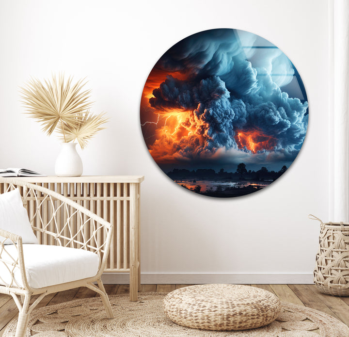 View of Thunderstorm Cloud Glass Printing Wall Art