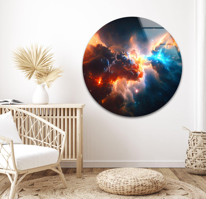 Space Nebula Galaxy Glass Wall Art, stained glass wall art, stained glass wall decor