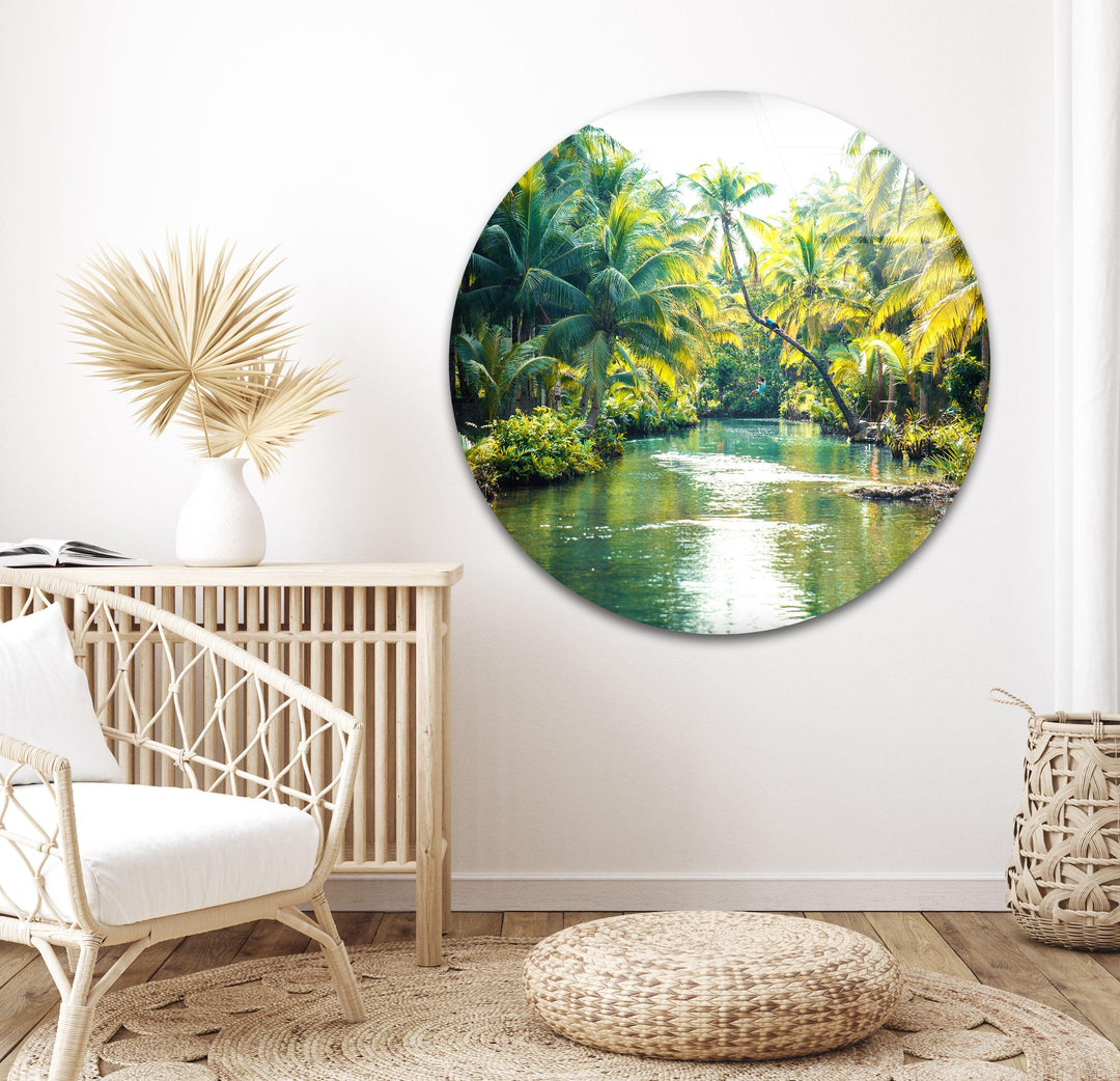 Maasin River Tropical Glass Wall Art art glass wall art, glass wall art pictures