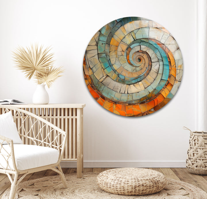 Wood Spiral Glass Wall Art stained glass wall art, stained glass wall decor