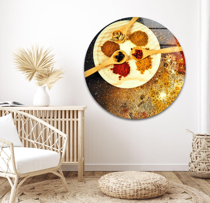 Yellow Spice Glass Wall Art, custom glass photo prints, large glass prints