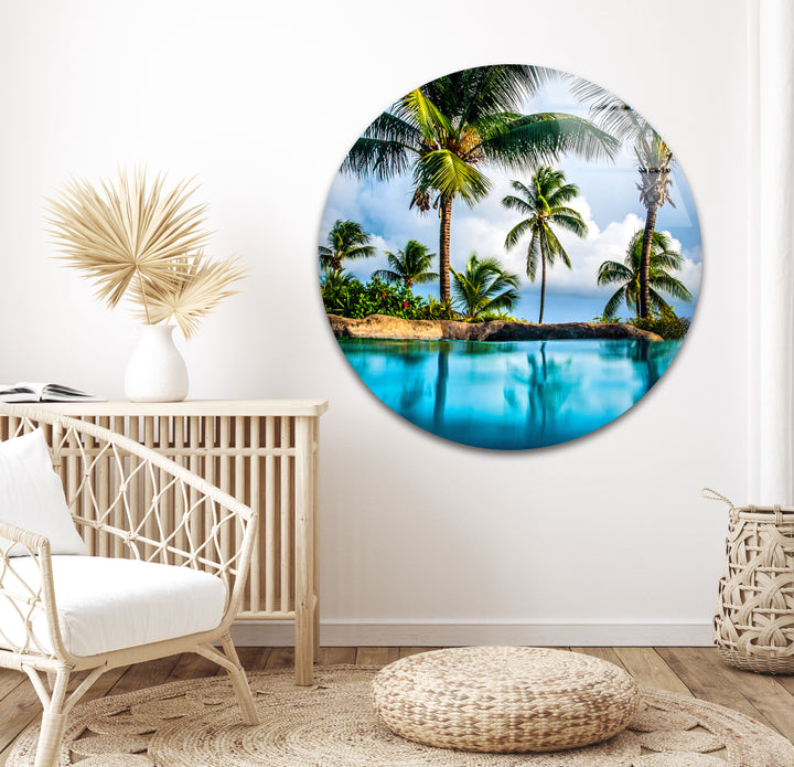 Island & Blue Sea Glass Wall Art custom glass photo prints, large glass prints