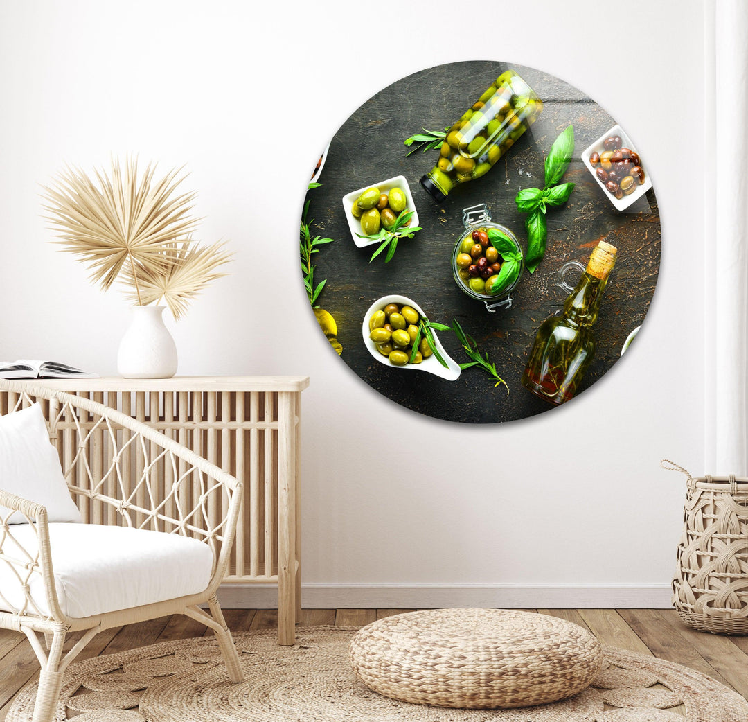 Bunch Of Olives Glass Wall Art, large glass photo prints, glass wall photos