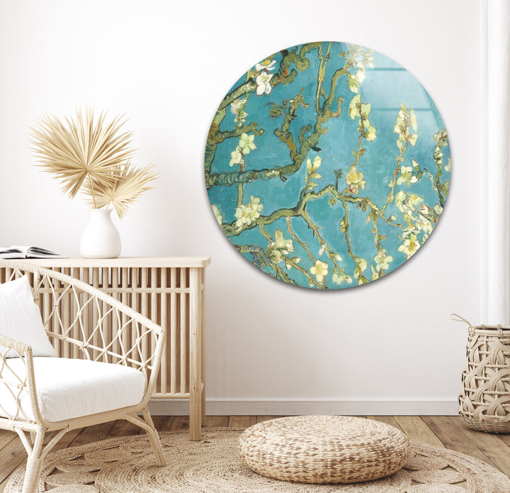 Van Gogh - Almond Blossom Glass Wall Art, photo print on glass, prints on glass wall art