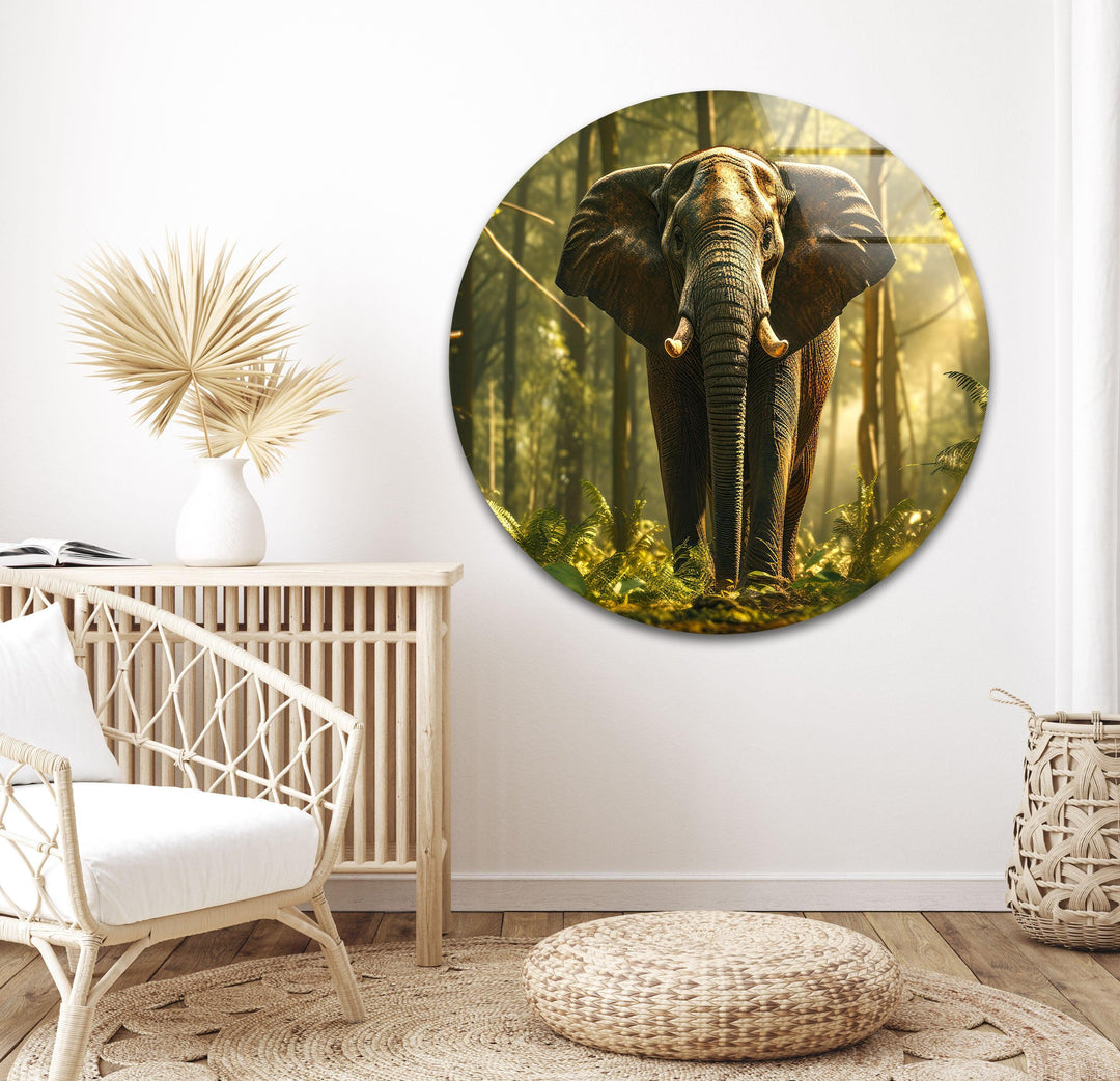 Elephant in The Forest Glass Wall Art art glass wall art, glass wall art pictures