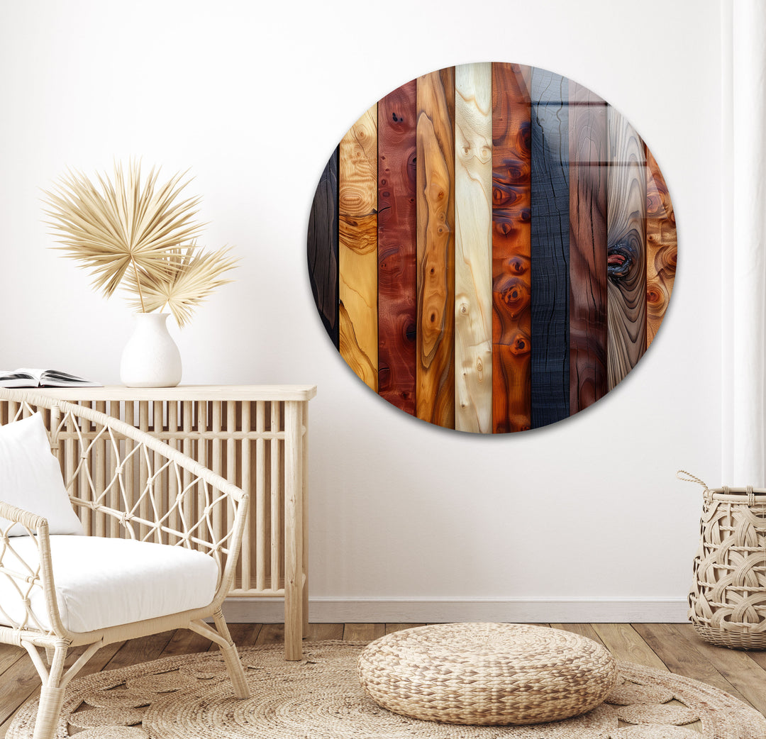 Colored Wooden Patterns Glass Wall Art glass image printing, glass prints from photos
