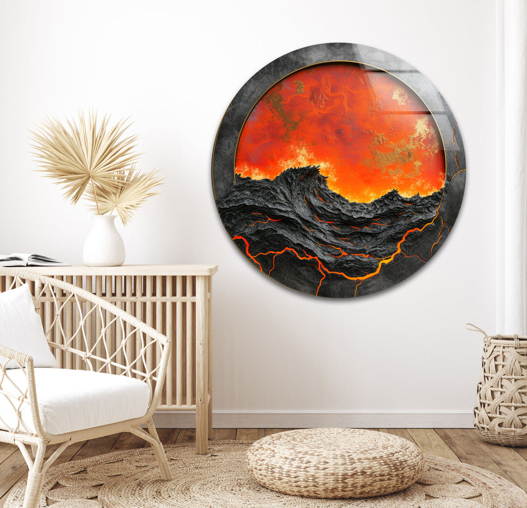 Volcano Picture Tempered Glass Wall Art - MyPhotoStationModern Volcano Glass Wall Art - artdesigna wall art