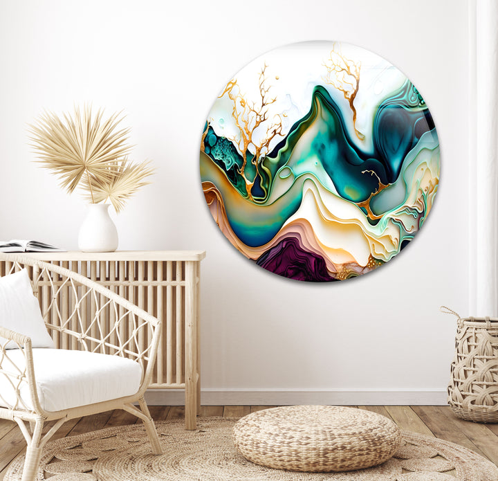 Abstract Watercolor Glass Wall Art