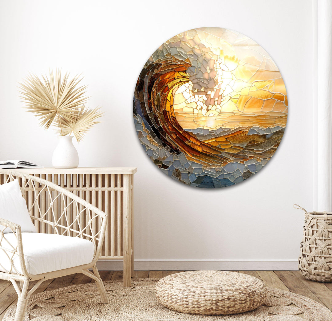 Mosaic Waves Glass Wall Art art glass wall art, glass wall art pictures