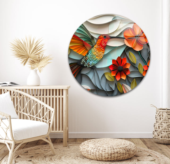 Bird and Flowers Glass Wall Art Glass Printing Wall Art, Print photos on glass