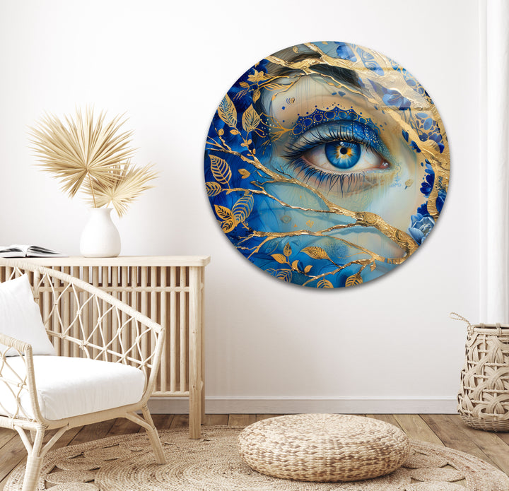 Blue Eye Painting Glass Wall Art