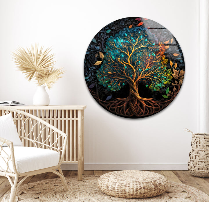 Yggdrasil World Tree of Life Glass Wall Art, Glass Printing Wall Art, Print photos on glass
