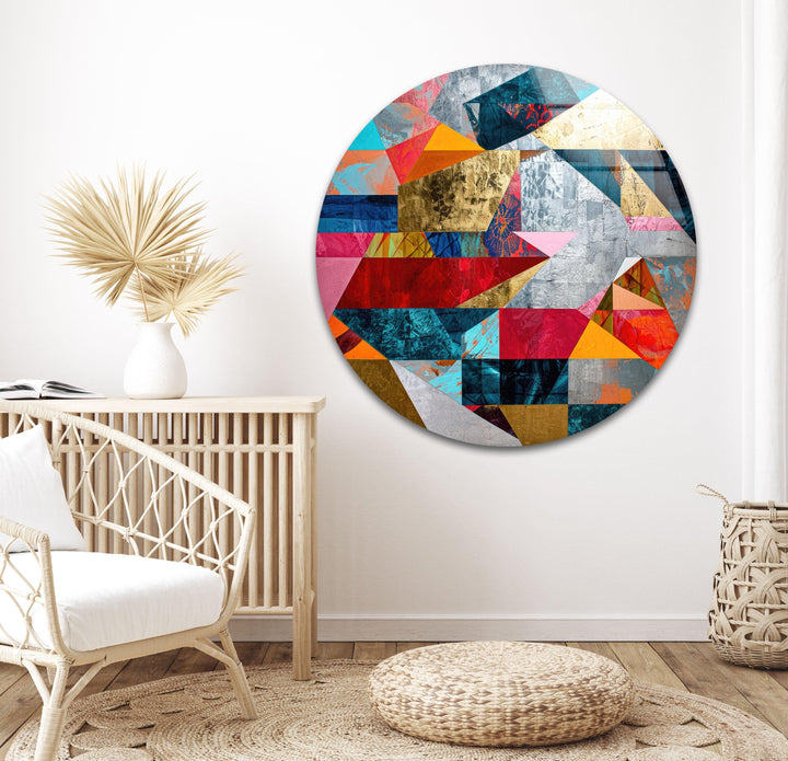 Geometric Shapes Abstract Tempered Glass Wall Art - MyPhotoStation