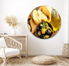 Olives And Bread Glass Wall Art, glass art painting, glass art for the Wall