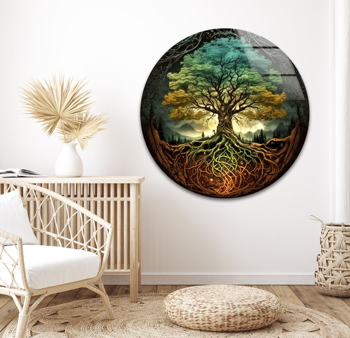 Tree Of Life Glass Wall Art, photo print on glass, prints on glass wall art