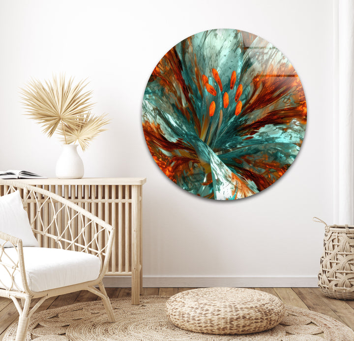 Abstract Floral Painting Glass Wall Art large glass photo prints, glass wall photos