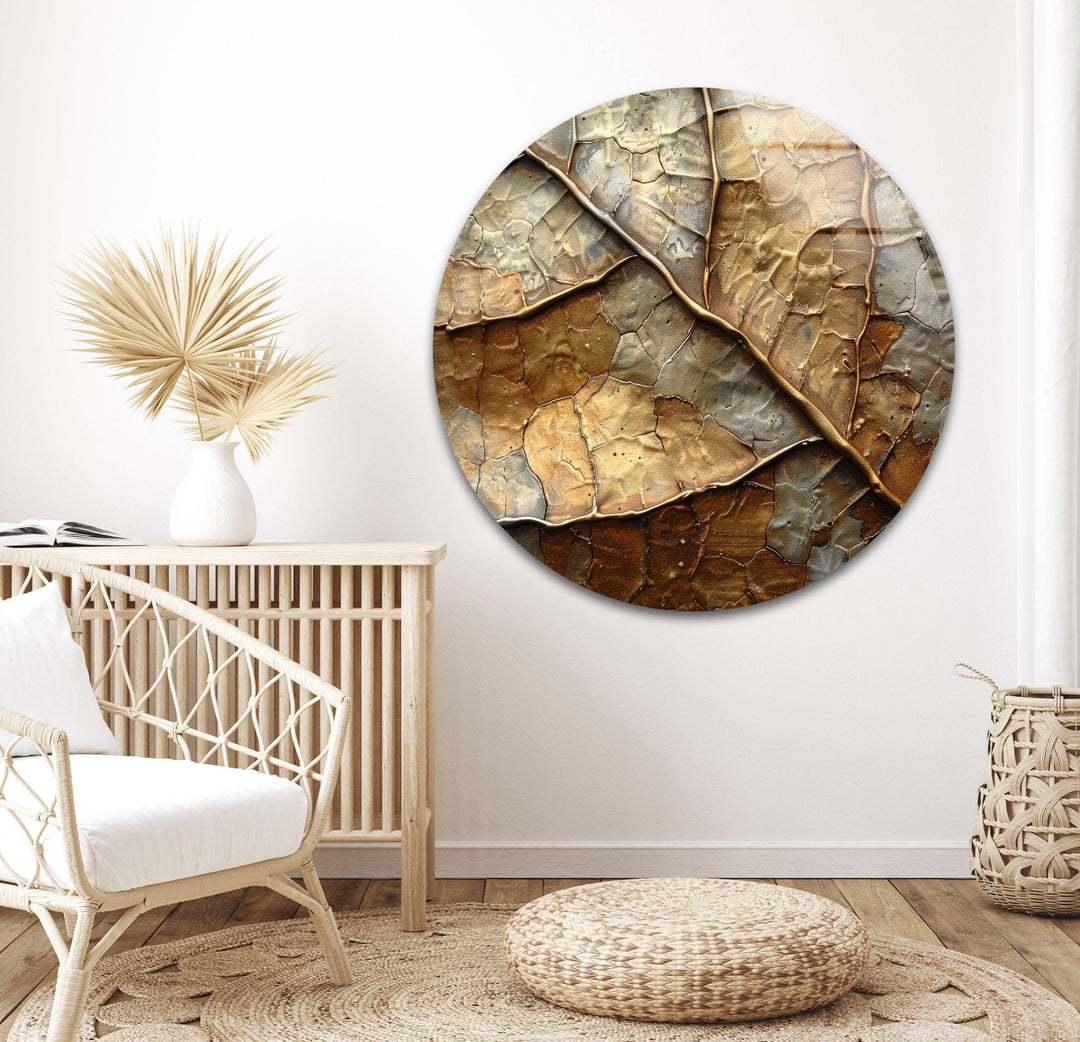 Bronze Leaf Abstract Glass Wall Art stained glass wall art, stained glass wall decor