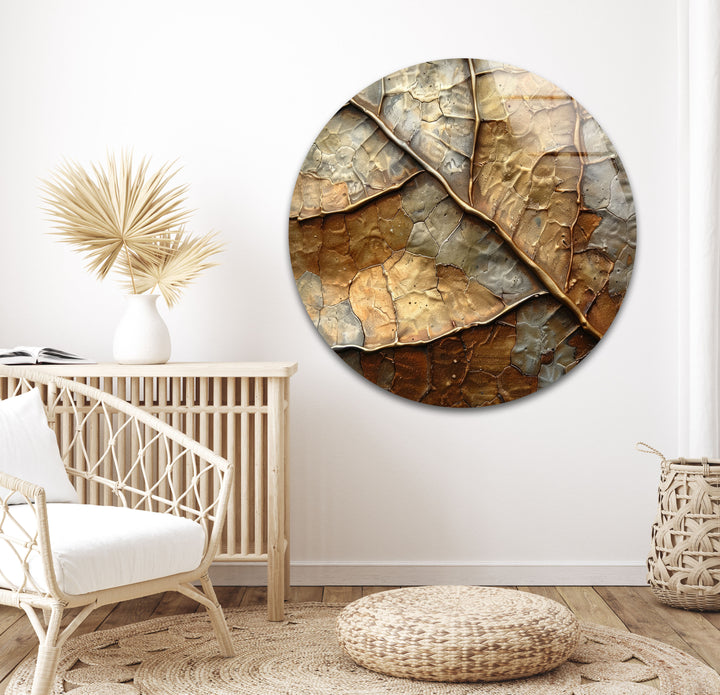 Bronze Leaf Abstract Glass Wall Art stained glass wall art, stained glass wall decor