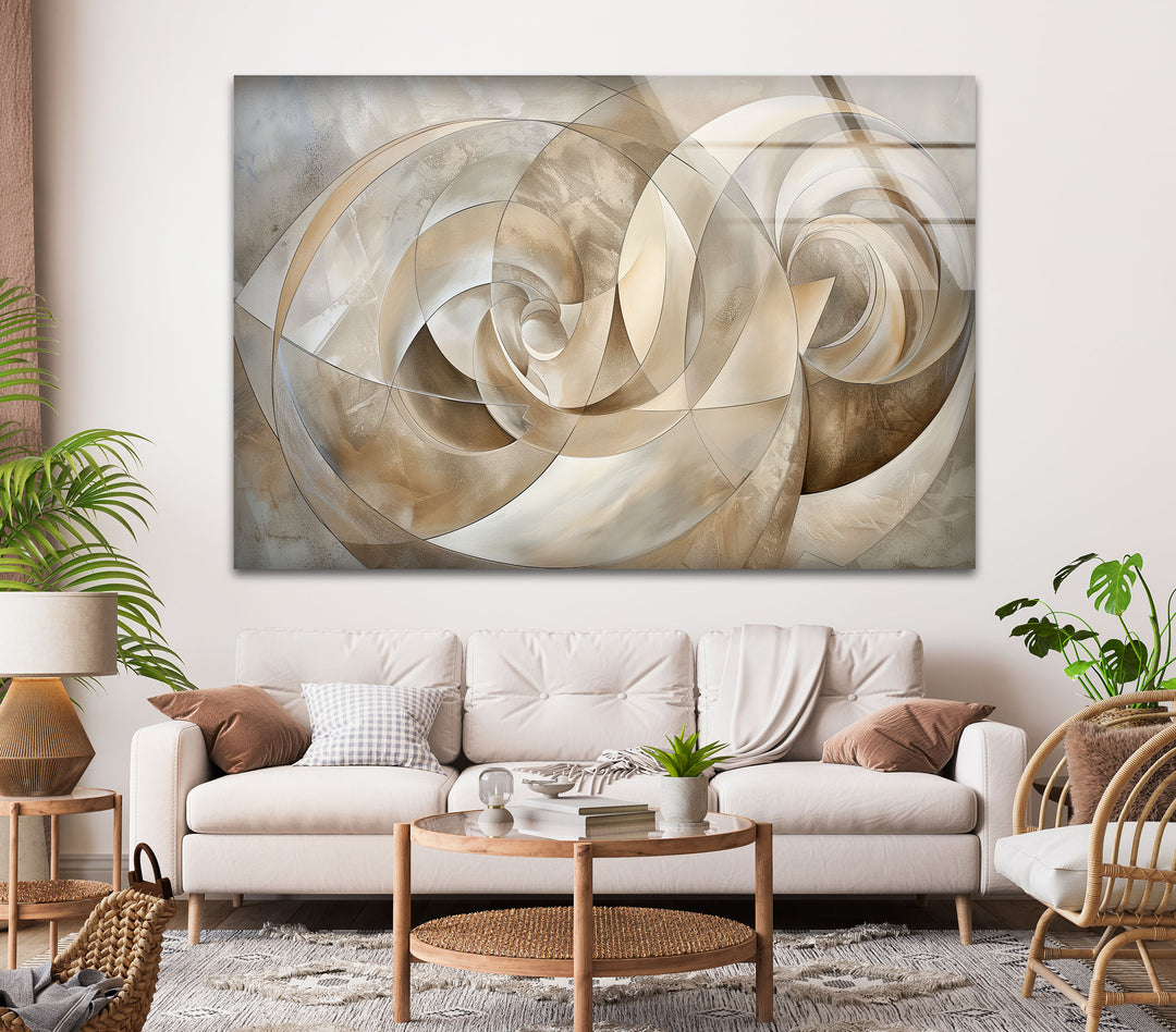 Marble Brown Beige Abstract Glass printing Wall Art