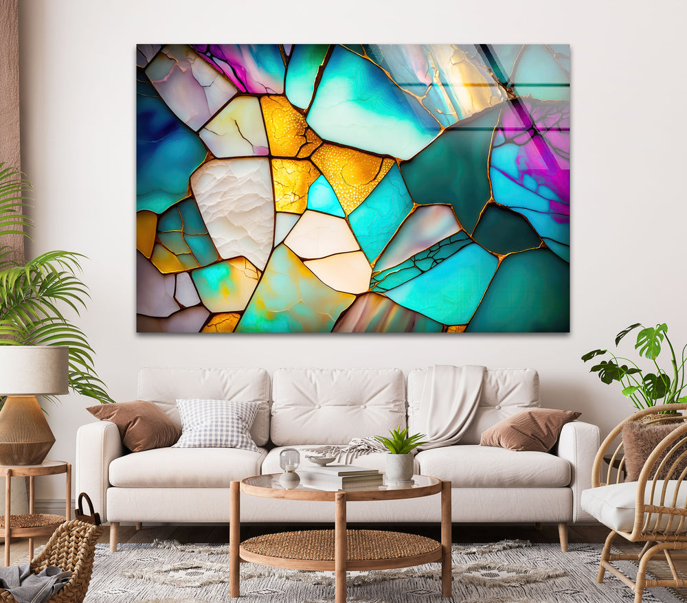 Cracked Stained Glass Wall Art custom glass pictures, glass art prints