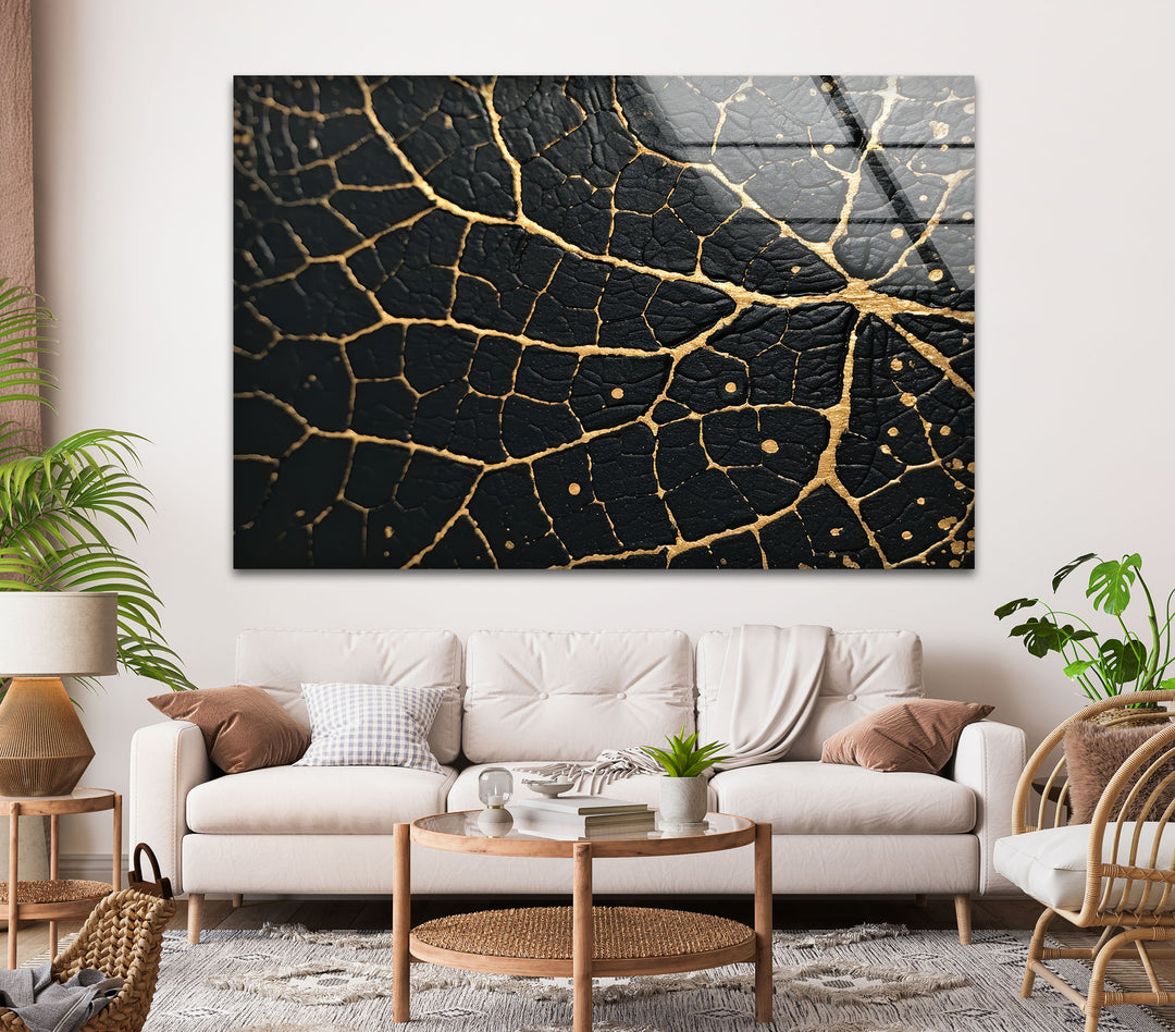 Black and Gold Abstract Glass Wall Art glass photo prints, glass picture prints