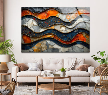 Vibrant Multicolored Mosaic Glass Wall Art