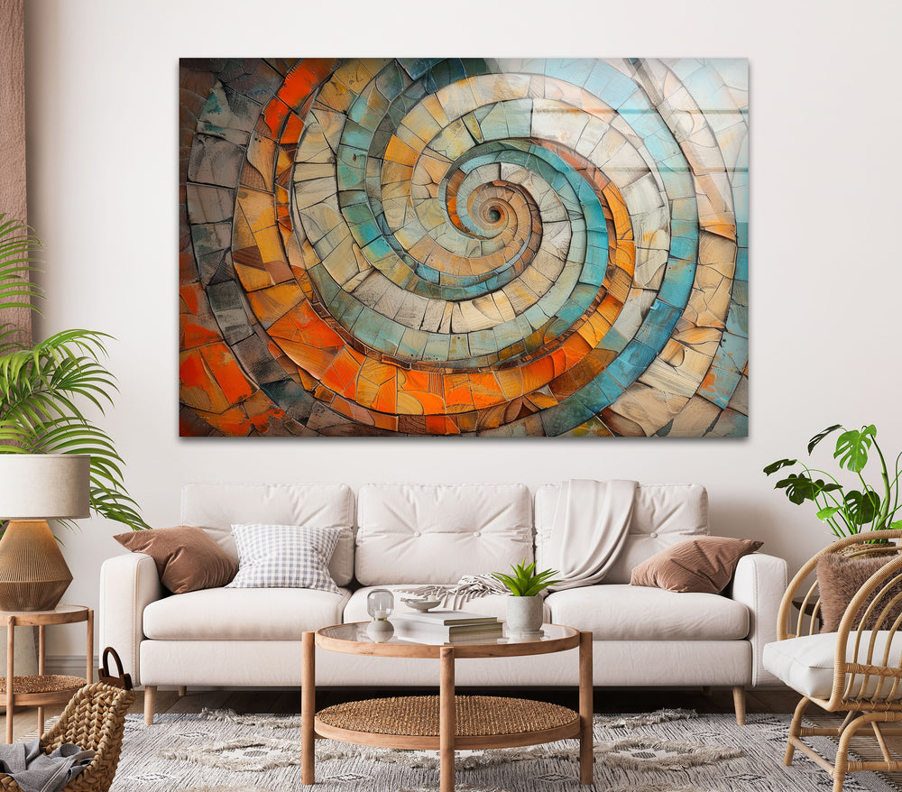 Wood Spiral Glass Wall Art glass wall decor, glass wall art decor