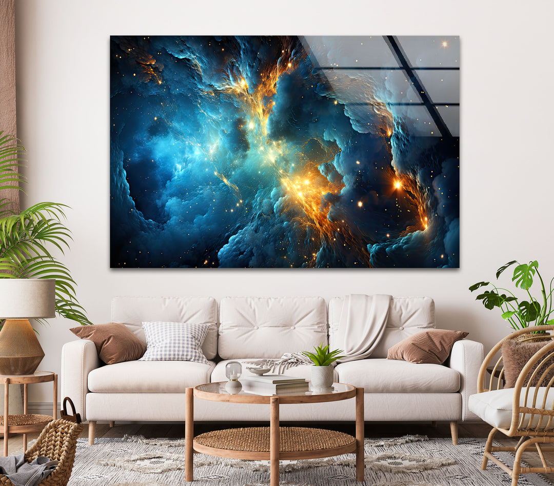 Space Galaxy Glass Wall Art, custom glass pictures, glass art prints