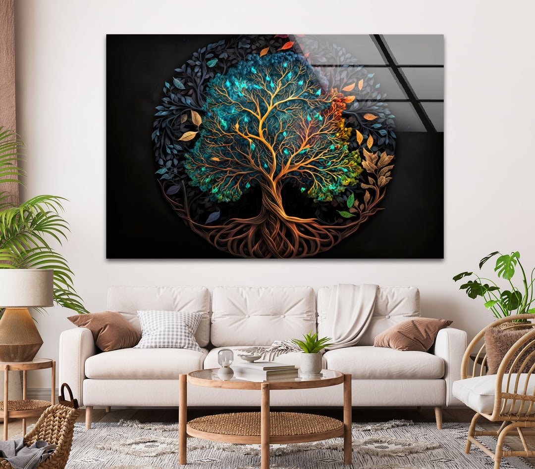 Yggdrasil World Tree of Life Glass Wall Art, art glass wall art, glass wall art pictures
