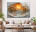 Golden Hour View Tempered Glass Wall Art