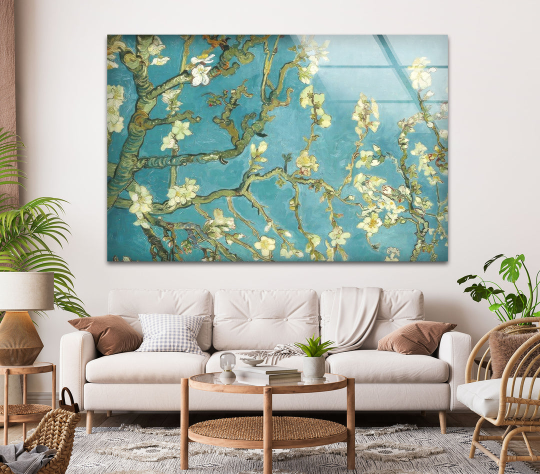 Van Gogh - Almond Blossom Glass Wall Art, picture on glass wall art, photos printed on glass