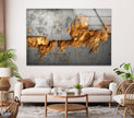 Abstract Rusty Metal Glass Wall Art