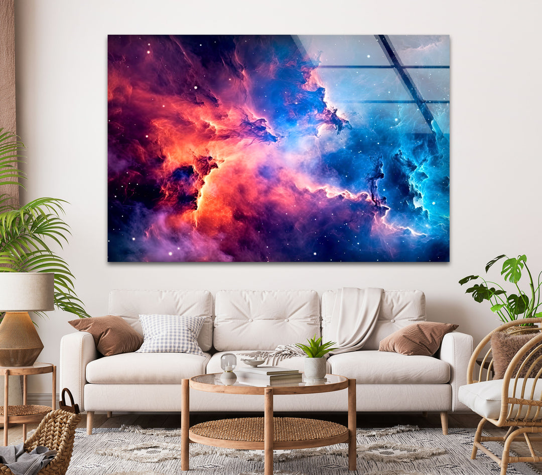 Nebula Universe Glass Wall Art, glass image printing, glass prints from photos