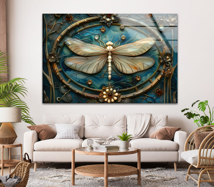 Vintage Dragonfly Glass Wall Art glass image printing, glass prints from photos