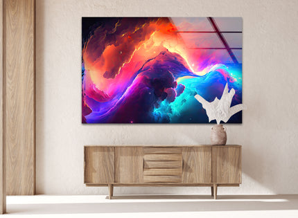 A Colorful Galaxy Glass Wall Art