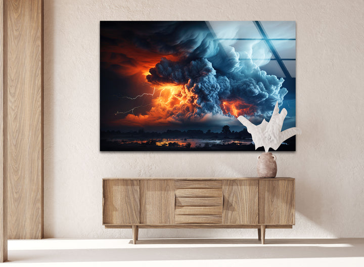 View of Thunderstorm Cloud Unique Art Paintings for Walls