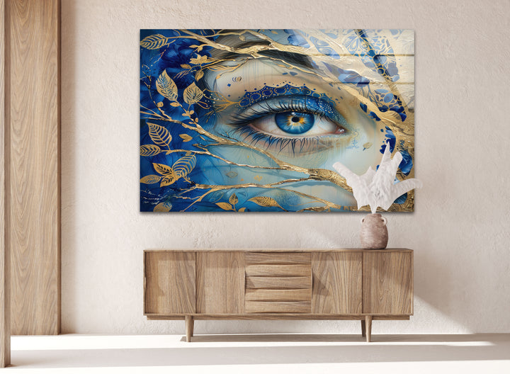 Blue Eye Painting Glass Wall Art