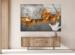 Abstract Rusty Metal Glass Wall Art