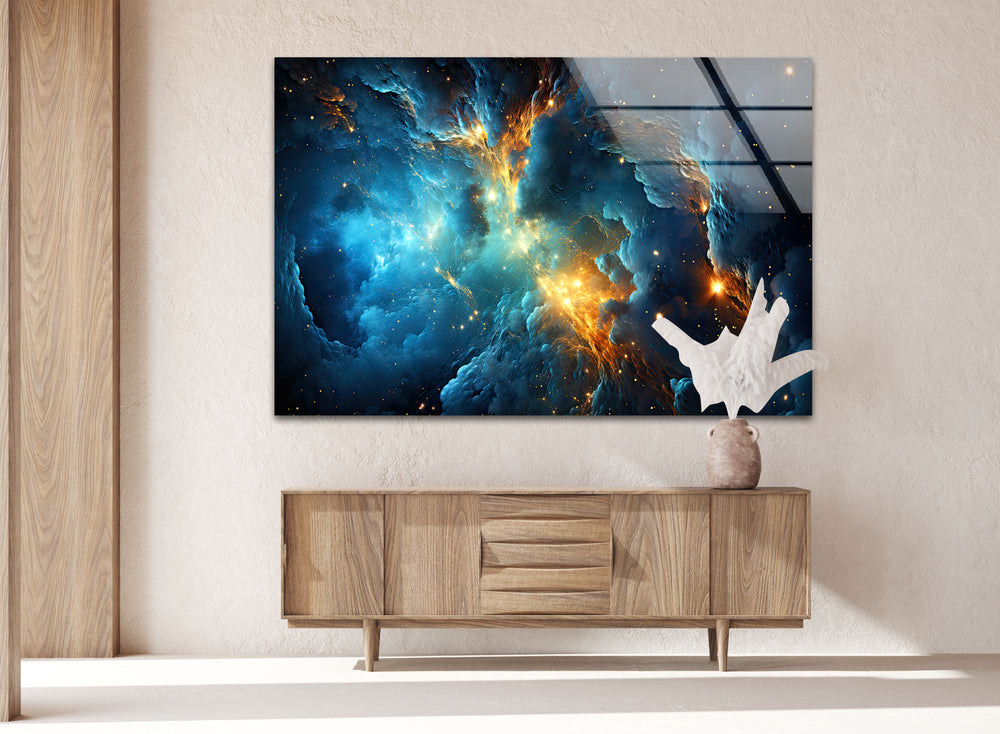 Space Galaxy Glass Wall Art, Glass Printing Wall Art, Print photos on glass