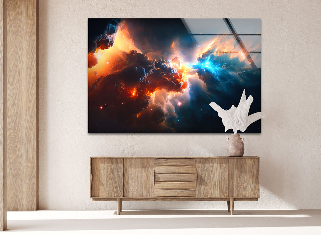 Space Nebula Galaxy Glass Wall Art, glass image printing, glass prints from photos