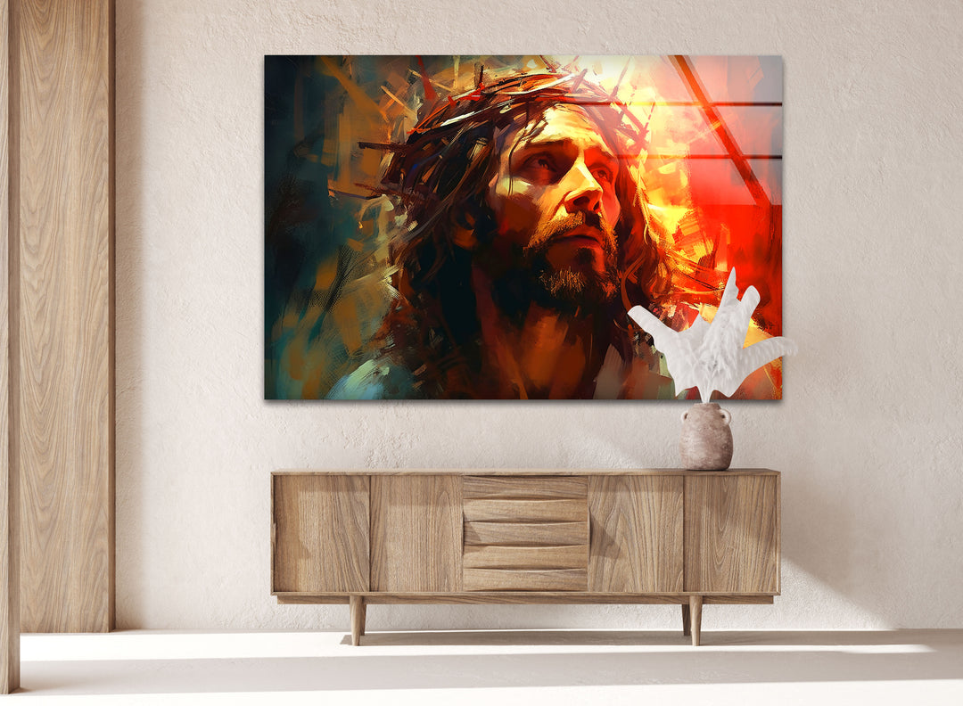 Christian Jesus  Glass Wall Decor for Homes