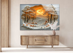 Golden Hour View Tempered Glass Wall Art